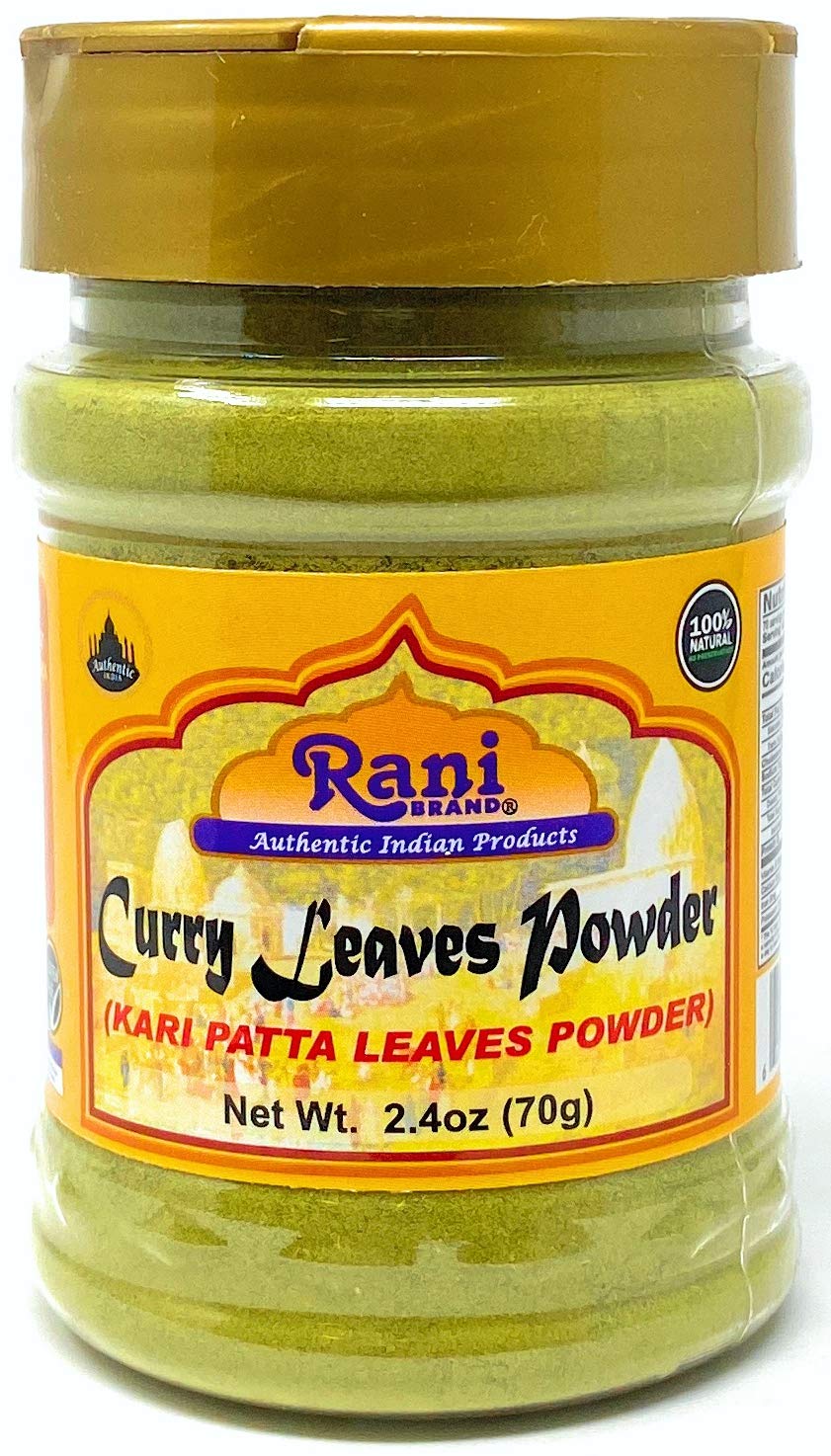 Rani Curry Leaves Powder (Kari Neem Patha) Indian Spice 2.4oz (70g) PET Jar ~ All Natural | Vegan | Gluten Friendly | NON-GMO | 