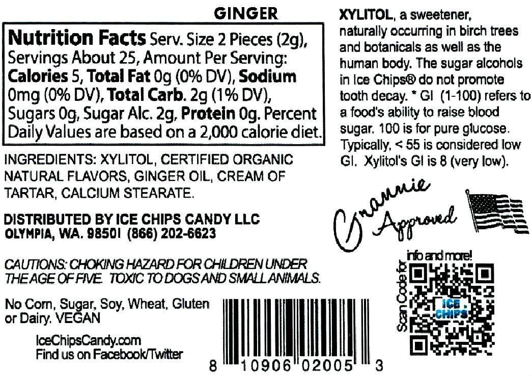 Ice Chips Xylitol Candy Tins (Ginger, 3 Pack) - Includes Band As Shown