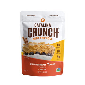 Catalina Crunch Cinnamon Toast Keto Cereal (9Oz Bag) | Low Carb, Sugar Free, Gluten Free | Keto Snacks, Vegan, Plant Based Protein | Breakfast Cereals | Keto Friendly Food