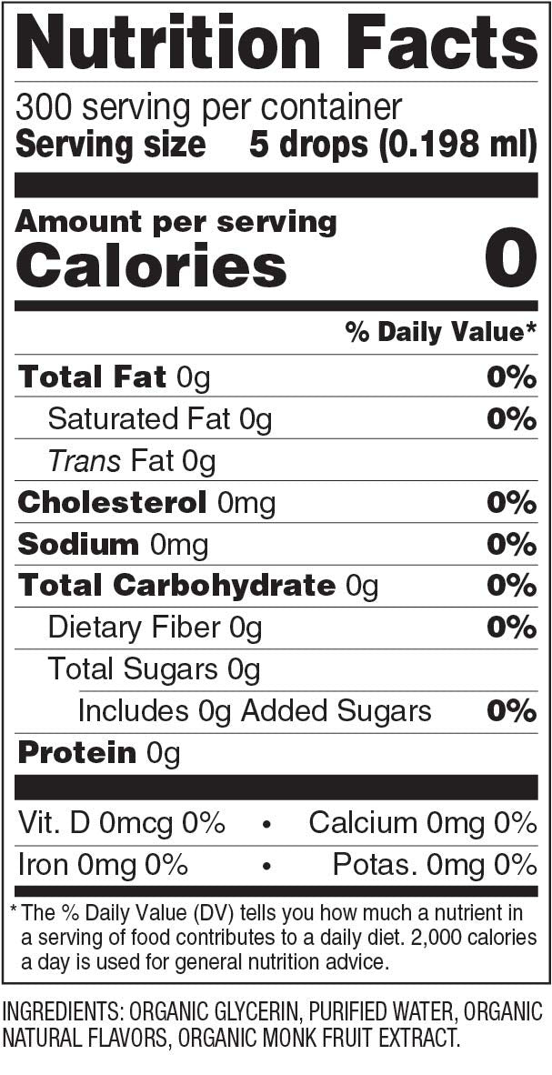 Sweetleaf Organic Monk Fruit Liquid Almond Amaretto Flavored Sweetener, 2 Oz