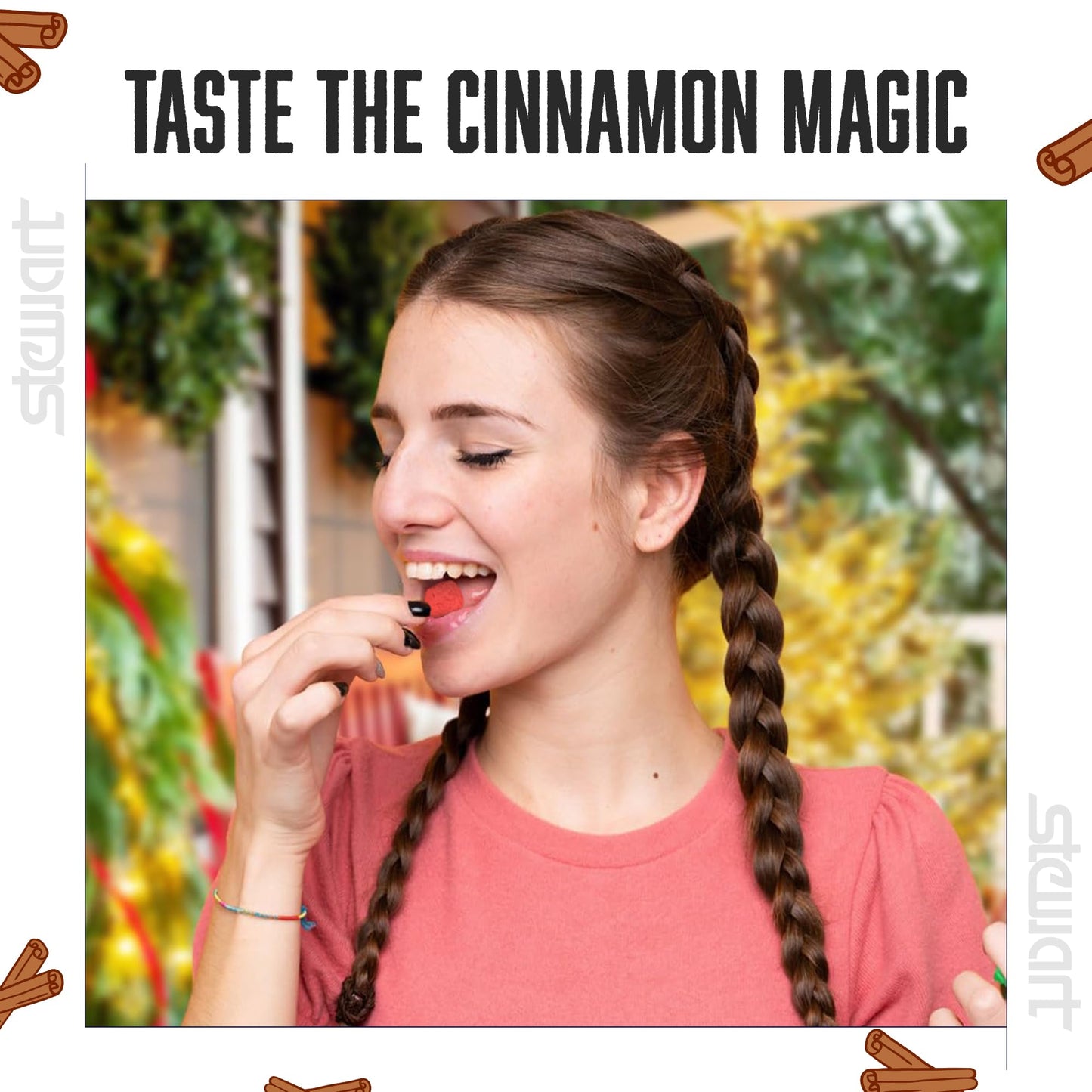 Stewart Old Fashioned Hot Cinnamon Candy Puffs | Red Cinnamon Candies Individually Wrapped Candy | Pure Cane Sugar Candy | Fat-F