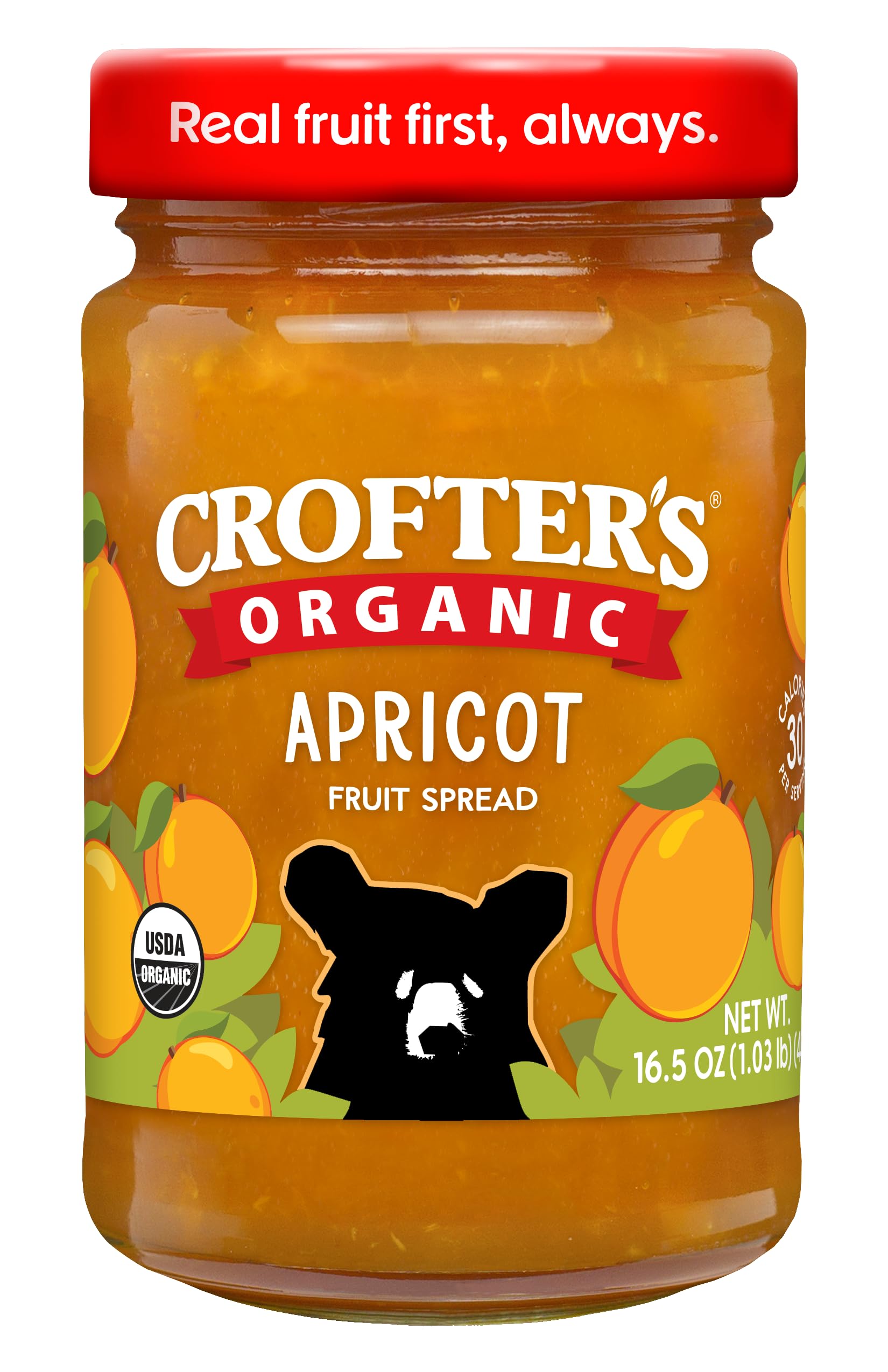 Crofters Organic Apricot Spread - Family Size Premium Fruit Spread