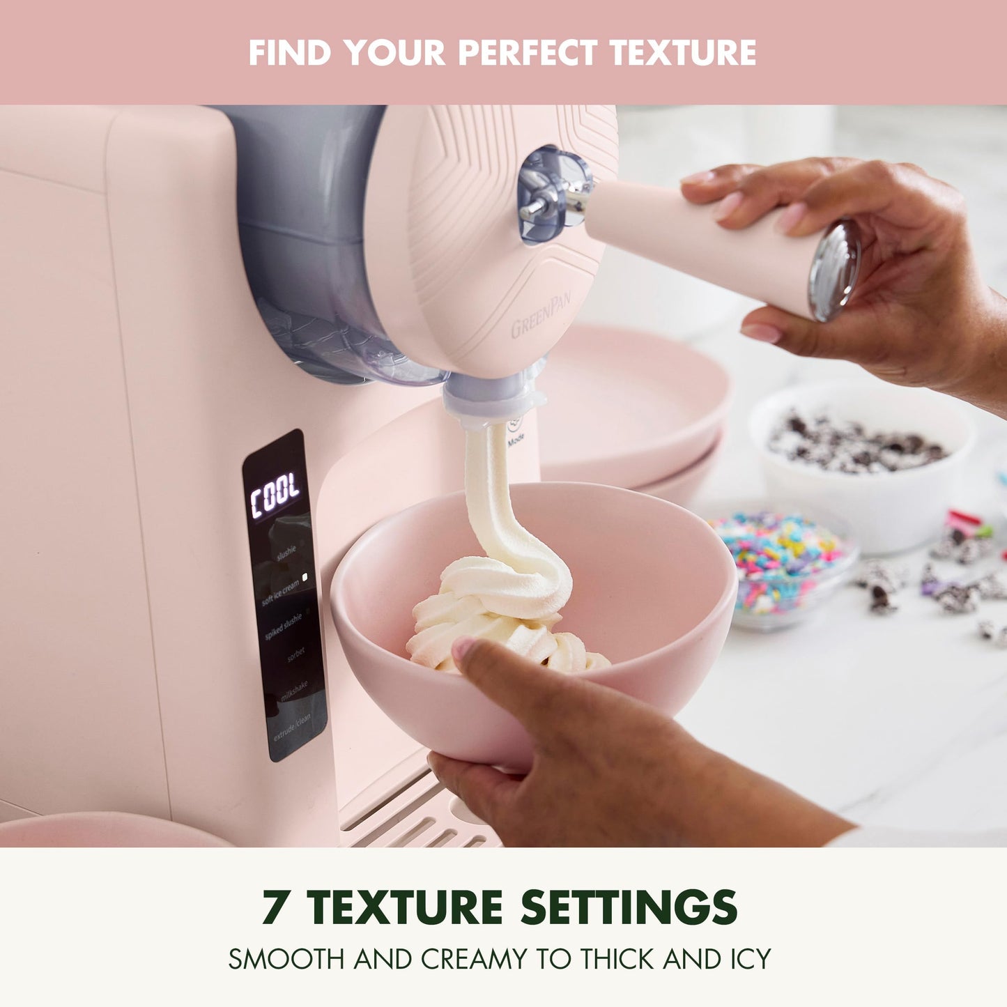 GreenPan Frost Ice Cream Machine & Frozen Drink Maker, Soft Serve, Slushie, Milkshakes & Cocktails, No Freezer Needed, 15-in-1,