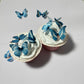 Edible Wafer Paper Butterfly Set 28 Blue Cake Decorations, Cupcake Topping