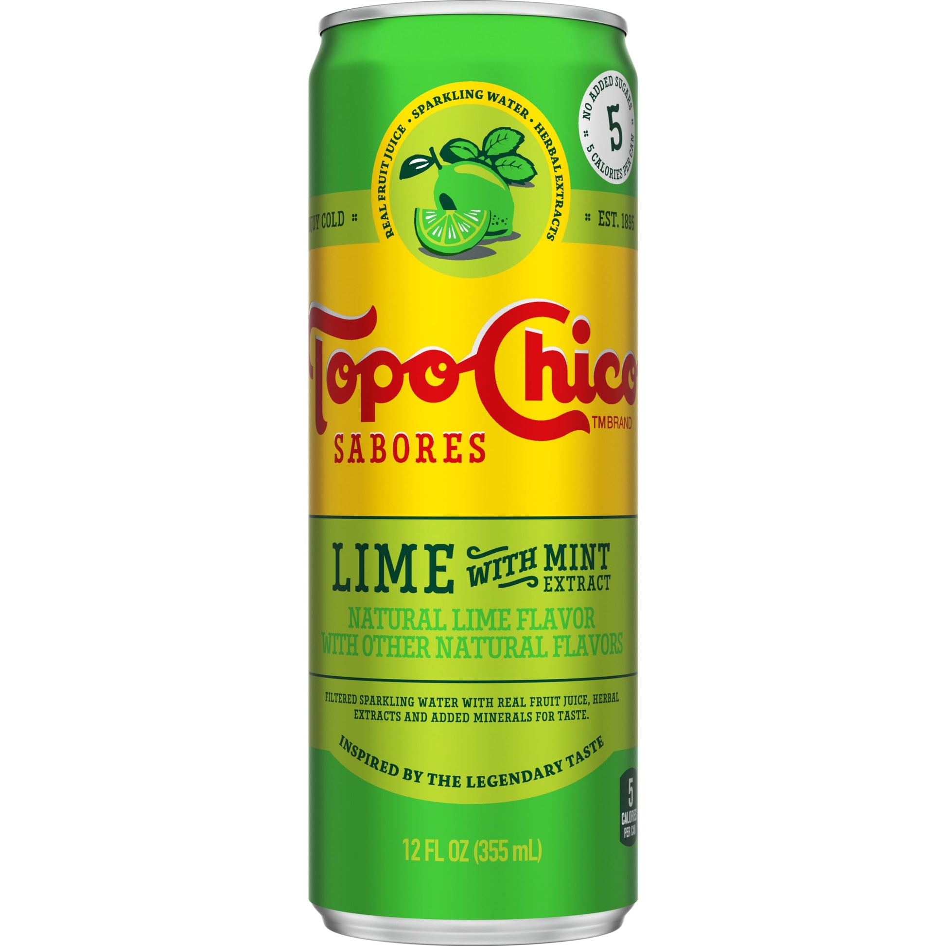 Topo Chico Sparkling Water Lime with Mint Extract 12oz Can