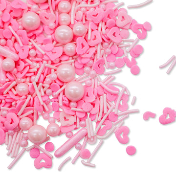 Lebery Valentine'S Day Sprinkles Pink Sprinkles Edible Heart Shaped Sprinkle Pink Jimmies Pink Pearl Sprinkles Mixed Valentine S