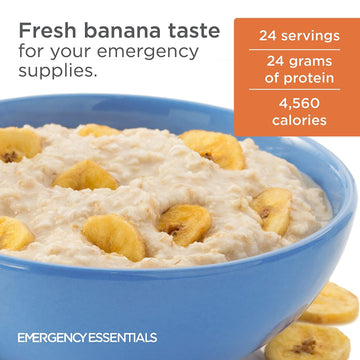 Emergency Essentials Dehydrated Banana Slices, 10-Year Shelf Life, 24 Servings
