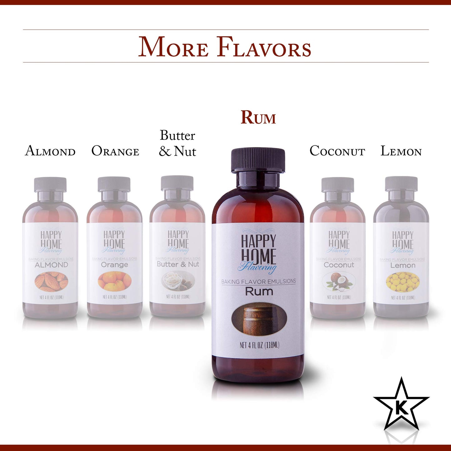 Happy Home Flavoring compatible with spirit-inspired flavor Baking Flavor Emulsion, Certified Kosher, 4 oz.