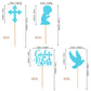 ZHUOWEISM Cupcake Toppers 24 PCS Glitter Dove Baptism Theme Small Design 3 Blue