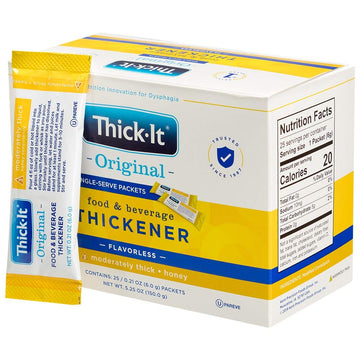 Thick-It Original Food & Beverage Moderately Thick Single-Serve Packets for Dysphagia (IDDSI), Honey Consistency, Digestible Swa