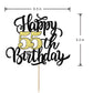 Leetaivie Happy 55Th Birthday Cake Topper, Black Gold Glitter Birthday Cake Topper, 55Th Anniversary/ 55Th Birthday Party Decora