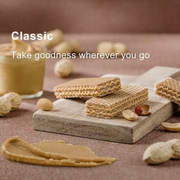 Loacker Classic Peanut Butter Wafers - Premium Crispy Wafer Cookies With Peanut Butter Cream Filling - Multipack Of 12 Snack Packs - Non-Gmo - Creamy Pb - 45G/1.59Oz, Pack Of 12