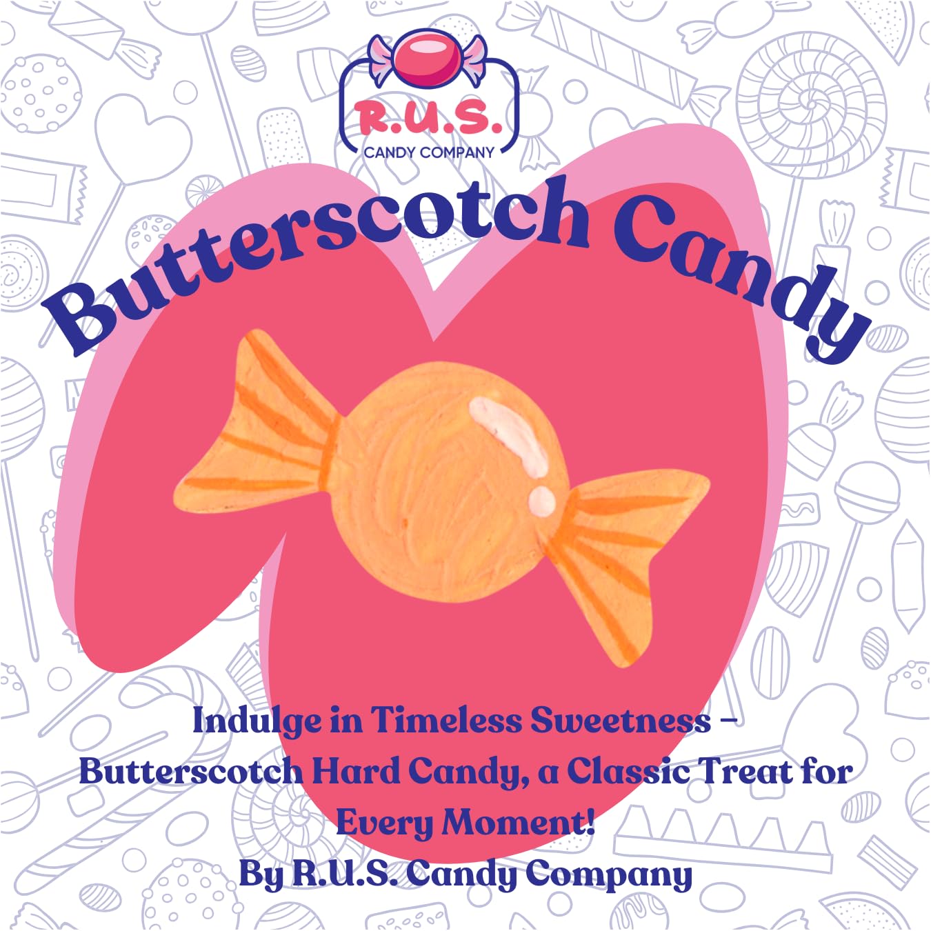 R.U.S. Candy Company Butterscotch Disc Candy - 3 Pound Bag - Classic Hard Candy, Gluten-Free, Perfect For Parties And Gift Giving (3 Pound, Butterscotch)