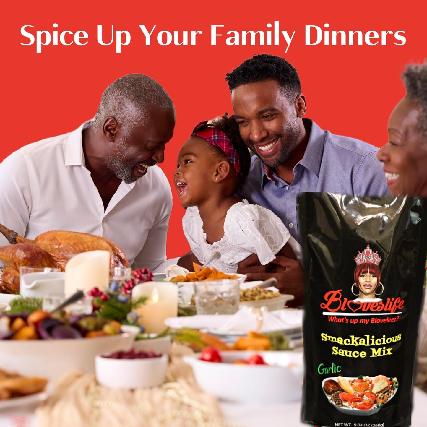 Blove's Smackalicious Sauce Seasoning Mix (Garlic) Seasoning mix for making Smackalicious Sauce by Bloveslife. Great on fish, cr