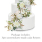 Rinlong 3Pcs Pre-Made Cake Toppers Flowers Cake Decorations Wedding Cake Decorating Flowers Decor Christening Birthday Baptism B