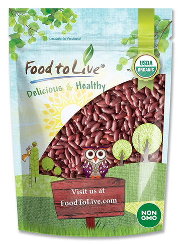Food to Live - Organic Red Kidney Beans, 5 Pounds - Non-GMO, Dry, Raw, Sproutable, Vegan, Kosher, Bulk