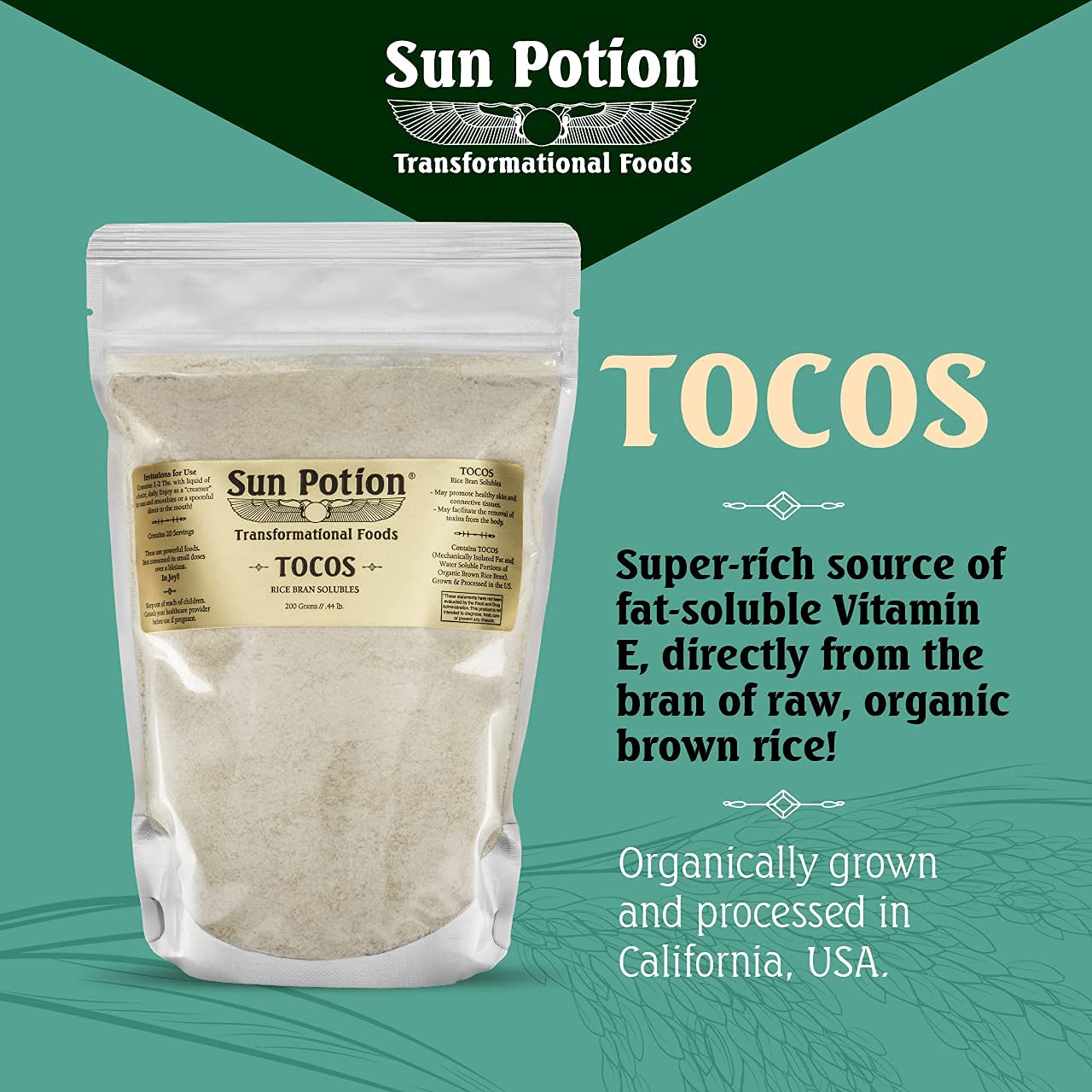 Sun Potion Tocos - Rice Bran Solubles (200g)