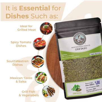 Mediterranea Products Oregano - Greek Oregano Dried - Traditionally Dried And Cut Organic Oregano, Premium Oregano Leaves, Hand