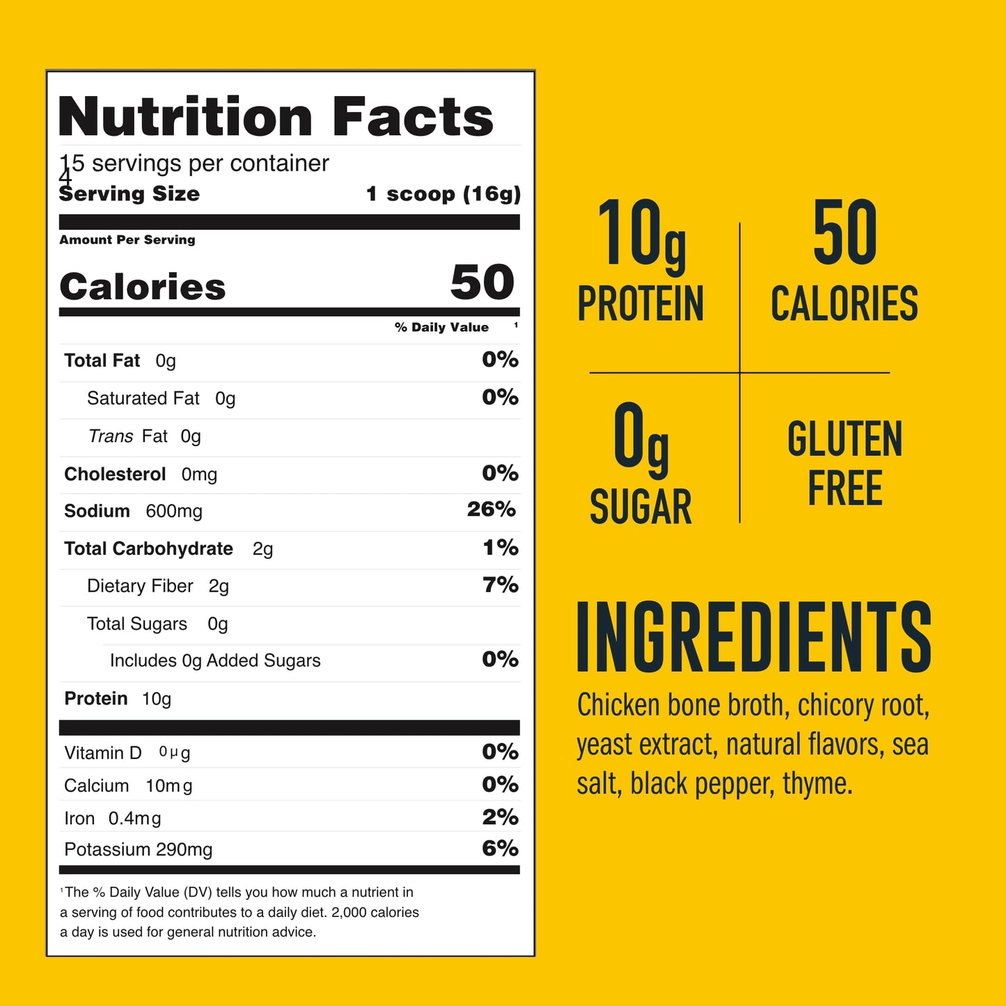 Lonolife Chicken Bone Broth Powder Mix | 10G Protein | Collagen-Rich, Keto & Paleo Friendly | Natural Ingredients | 8Oz Bulk Con
