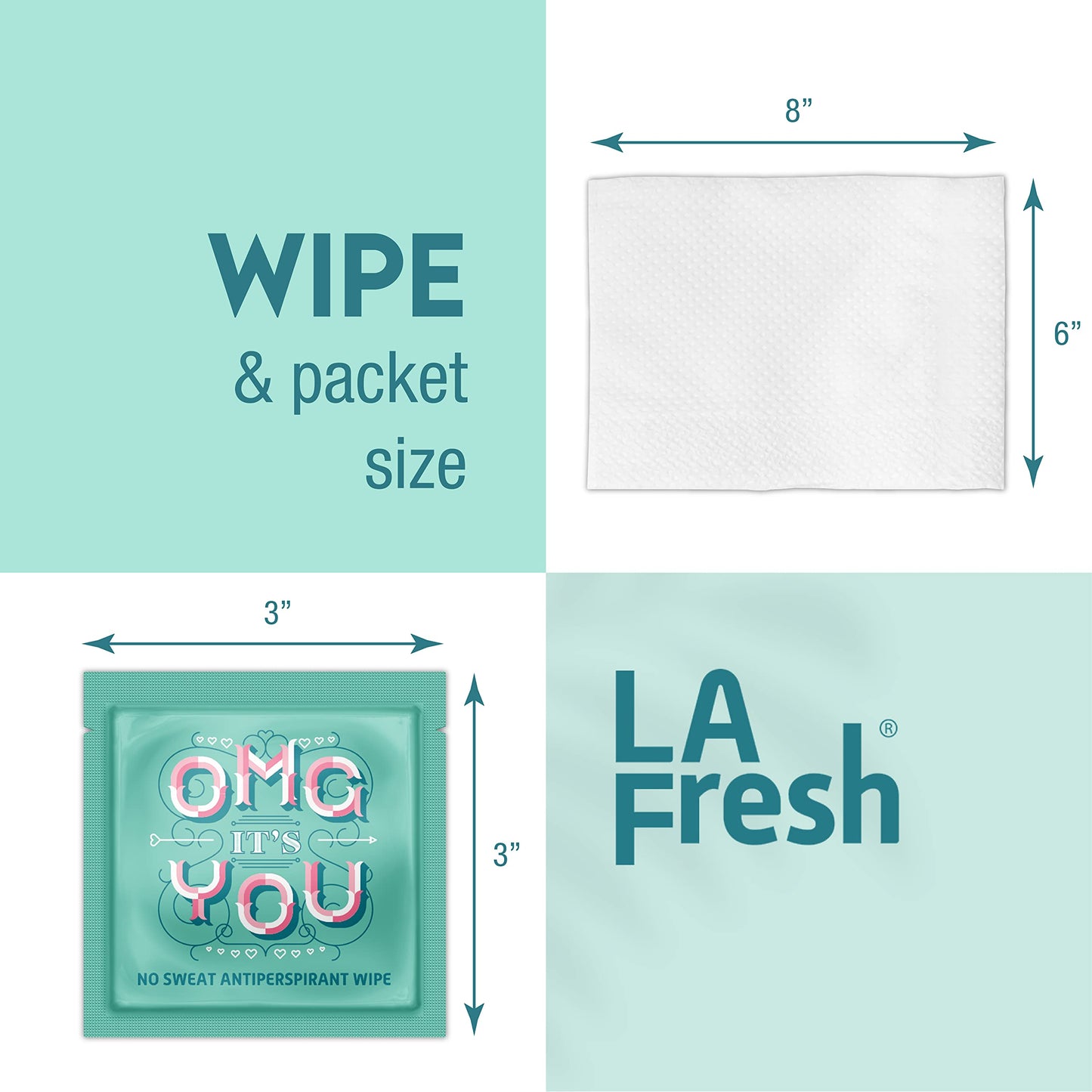 La Fresh Travel Lite Antiperspirant Wipes Case Of 200 Individually Wrapped Fresh Scented Towelettes Made With Clear Formula For
