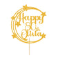EDSG Personalized Birthday Cake Topper - Custom Glitter with Any Name & Age - Gold Plastic for Men, Women, Kids - Ideal for 18th, 21st, 30th, 40