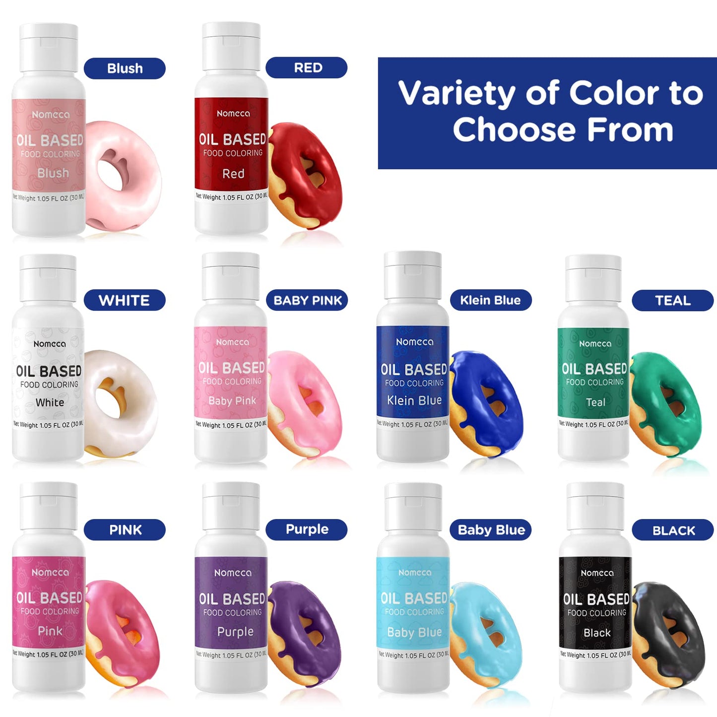 Oil Based Food Coloring For Chocolate - 30 Milliliters Upgraded Klein Blue Oil Food Color For Baking Cake Decorating, Edible Foo