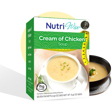 NutriWise High Protein Soup | Cream of Chicken | 15g Protein, Low Calorie, Low Carb, Low Fat, Low Sugar | Gluten Free Diet for H