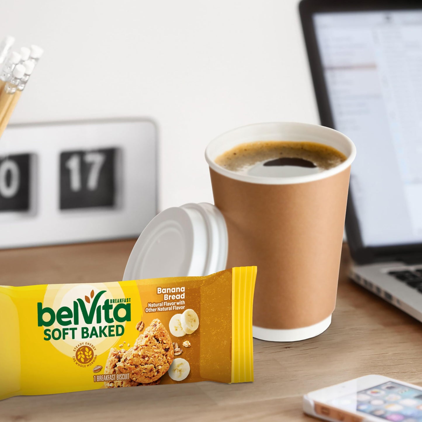 belVita Soft Baked Breakfast Bars, Banana Bread, 6 Boxes of 5 Packs (1 Biscuit Per Pack)