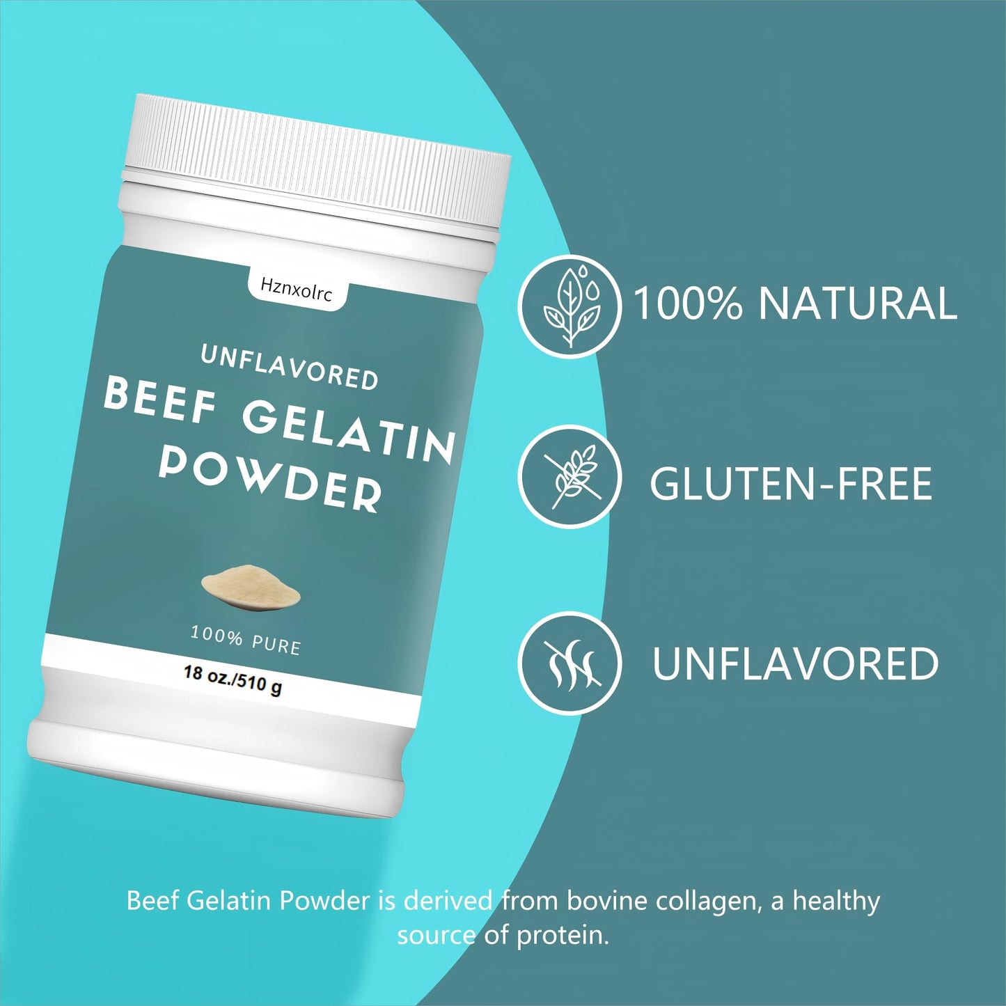 Hznxolrc Beef Gelatin Powder Unflavored Natural Thickener 18 oz