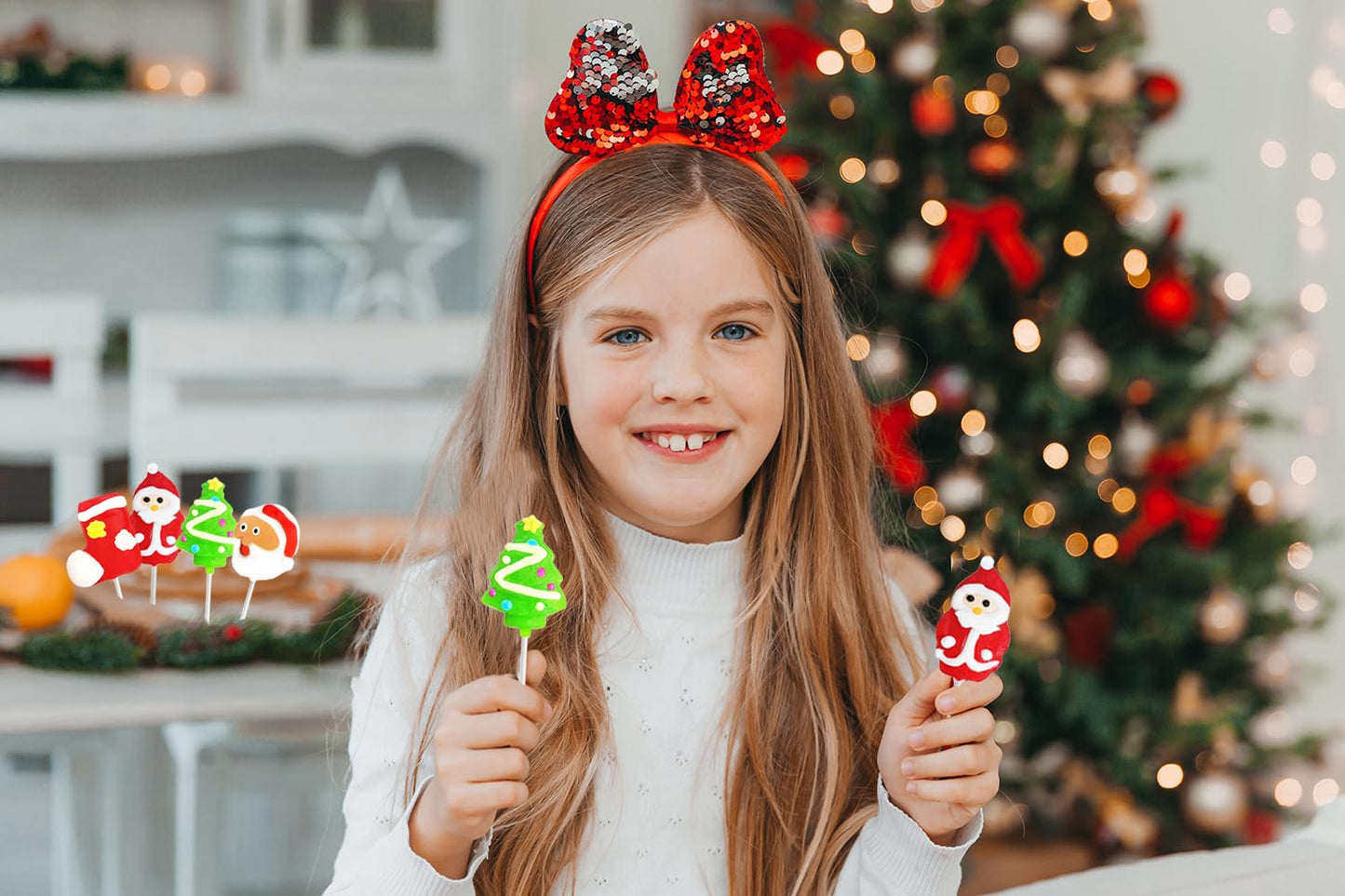Fruidles Christmas Lollipop 12-Pack - Santa Clause, Christmas Tree, Candy Canes, Multi Color, Individually Wrapped