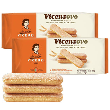 Matilde Vicenzi Vicenzovo Ladyfingers 14.10oz - Classic Italian Biscuits, Ladyfingers Cookies for Tiramisu, Kosher Dairy Cookies