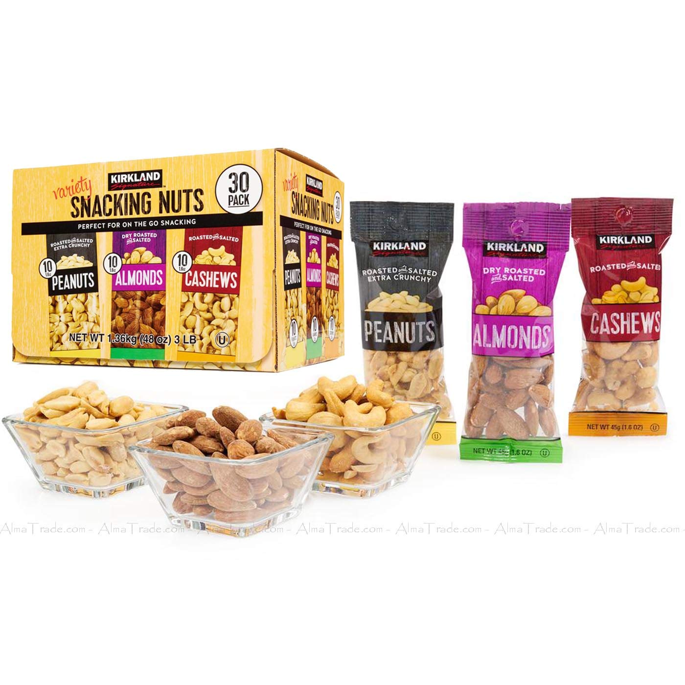Kirkland Signature Variety Snacking Nuts, 3.0 Lb-30 Count(Pack Of 1)
