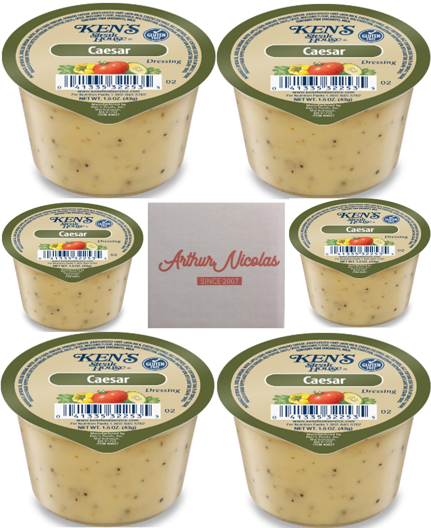 30 Count | Salad Dressing Dipping Sauce Portion Cups | Single Serve Packets (Caesar Dressing)
