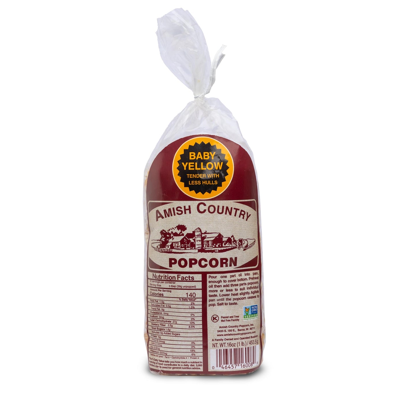 Amish Country Popcorn | 1 lb Bag | Baby Yellow Popcorn Kernels | Old Fashioned, Non-GMO and Gluten Free (Baby Yellow - 1 lb Bag)