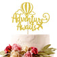Hotmoon Adventure Awaits Cake Topper, Gold Glitter, Graduation/Retirement/Baby Shower Party Decorations, Model HM-0324