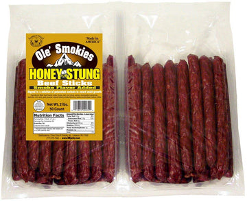 Buffalo Bills 2 Lbs Honey Stung 6'' Ole' Smokies Saddlebag (50 Beef Sticks Per Saddlebag)
