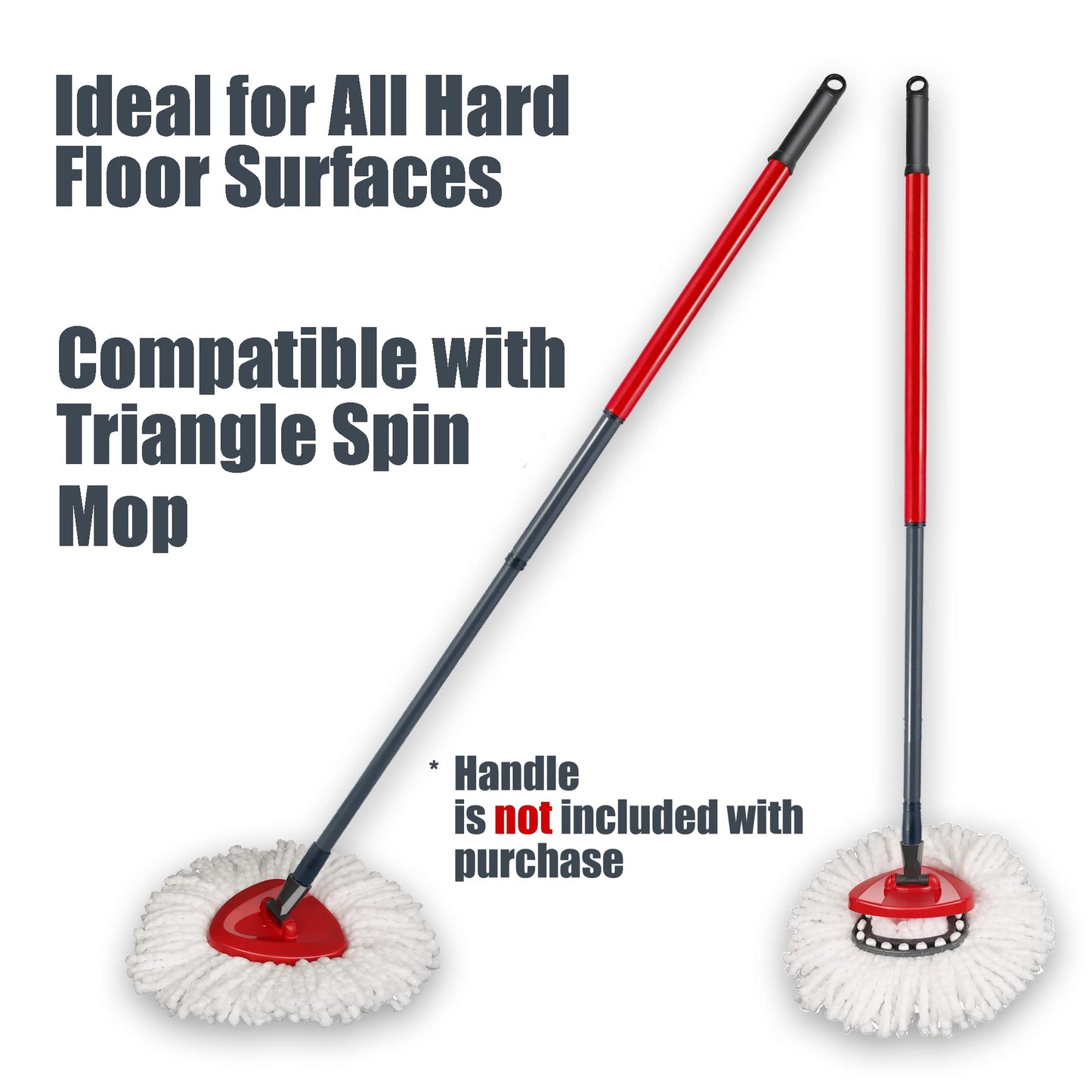Homsis 2 Pack Mop Replace Head Compatible With Ocedar Easy Wring Spin Mop, 100% Microfiber Mop Refill Spin Mop Replacement, Deep