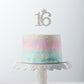Number 16 Rhinestone Princess Crown Monogram Cake Topper - Sweet 16Th Birthday Party (Gold)