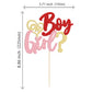 1Pc Valentines Day Cake Topper Glitter Valentine Gender Reveal Cake Topper Boy or Girl Cake Decorations Valentine's Day Theme We