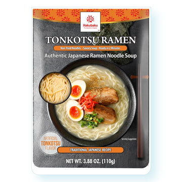 Hakubaku Authentic Japanese Ramen Noodles (Tonkotsu, 6 Pack)