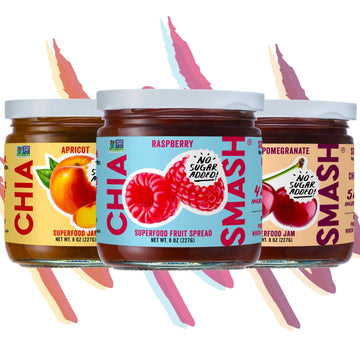 Chia Smash Jam, Variety Adventure 3-Pack | No Sugar Added, Naturally Sweet Jelly | Keto Friendly, Low Calorie, Low Carb | Non GM