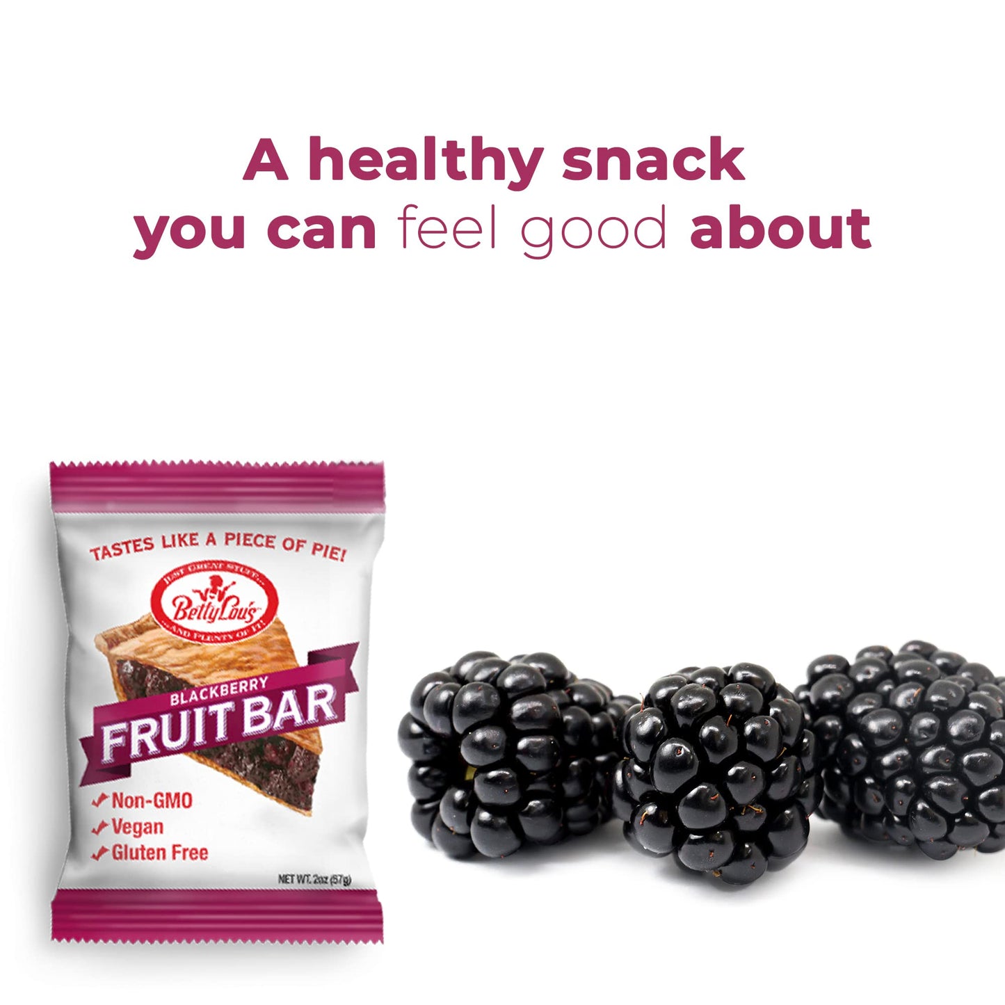 Betty Lou'S Fruit Bars | Blackberry Pack Of 12 | Gluten Free, Vegan, Non Gmo | Deliciously Healthy Snacks Made With All Natural