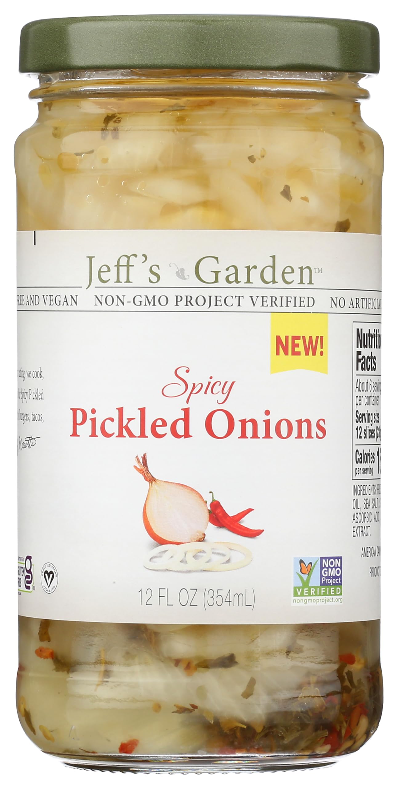 Jeffs Garden Spicy Pickled Onions  12 OZ