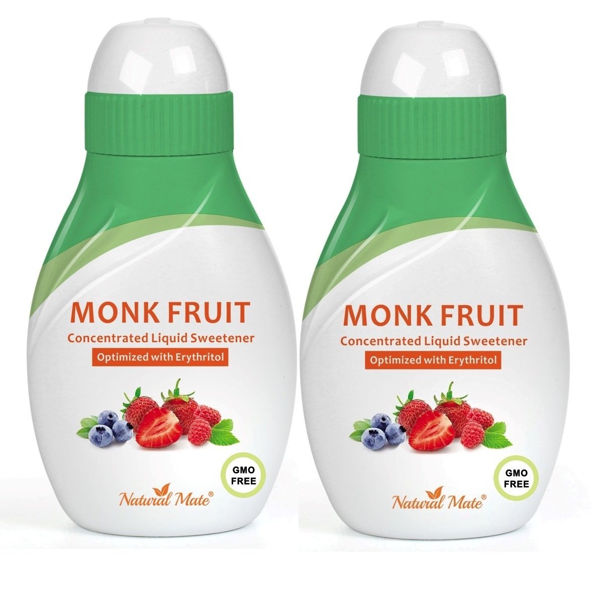 Monk Fruit Concentrated Liquid Sweetener (Optimized With Erythritol) 1.33 Fl Oz (37 Ml) - 2 Pack