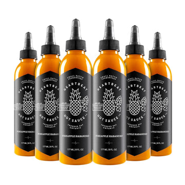HEARTBEAT HOT SAUCE CO. Pineapple Habanero Hot Sauce Pack of 6, 6 oz.