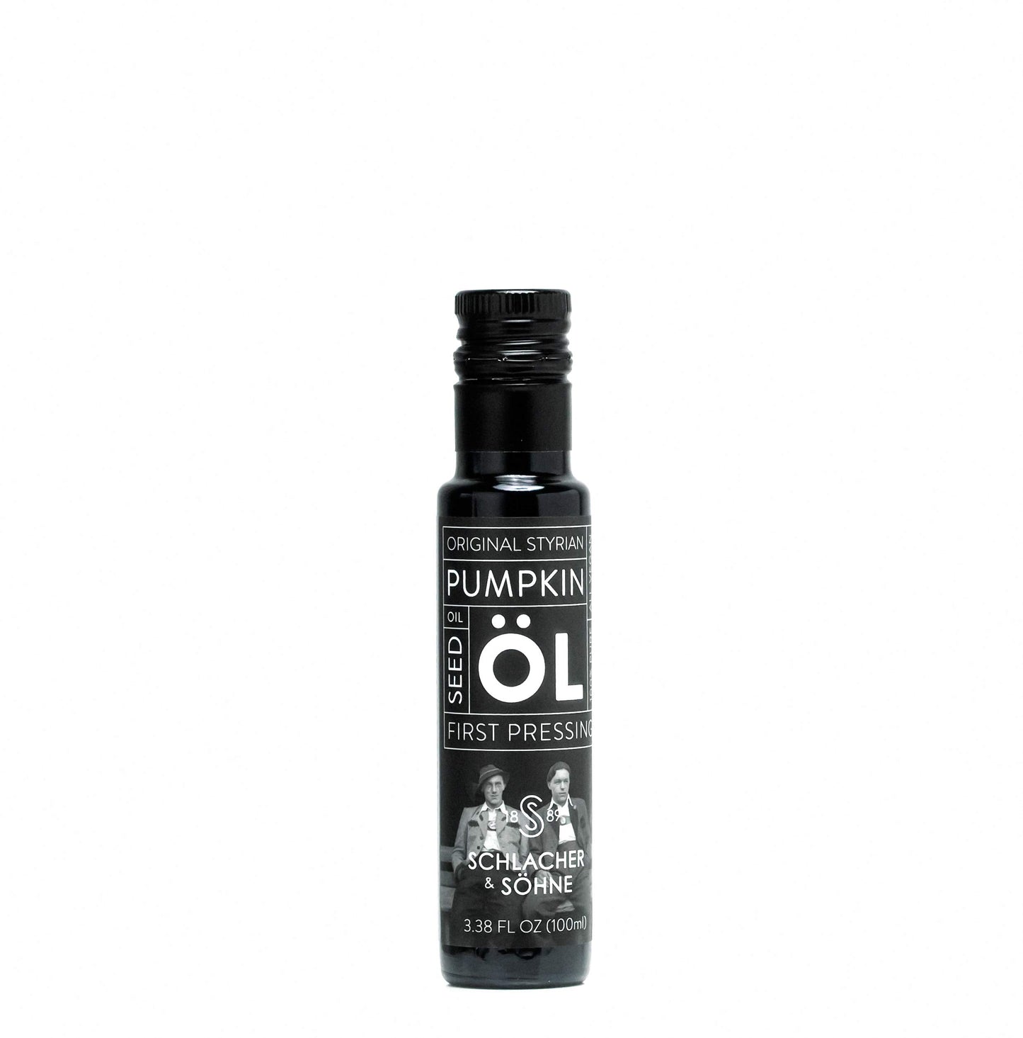 S SCHLACHER & SÖHNE Styrian Pumpkin Seed Oil, 100% Pure, Cold Pressed, 3.38 Fl Oz, Vegan, Non-GMO, Gluten Free,