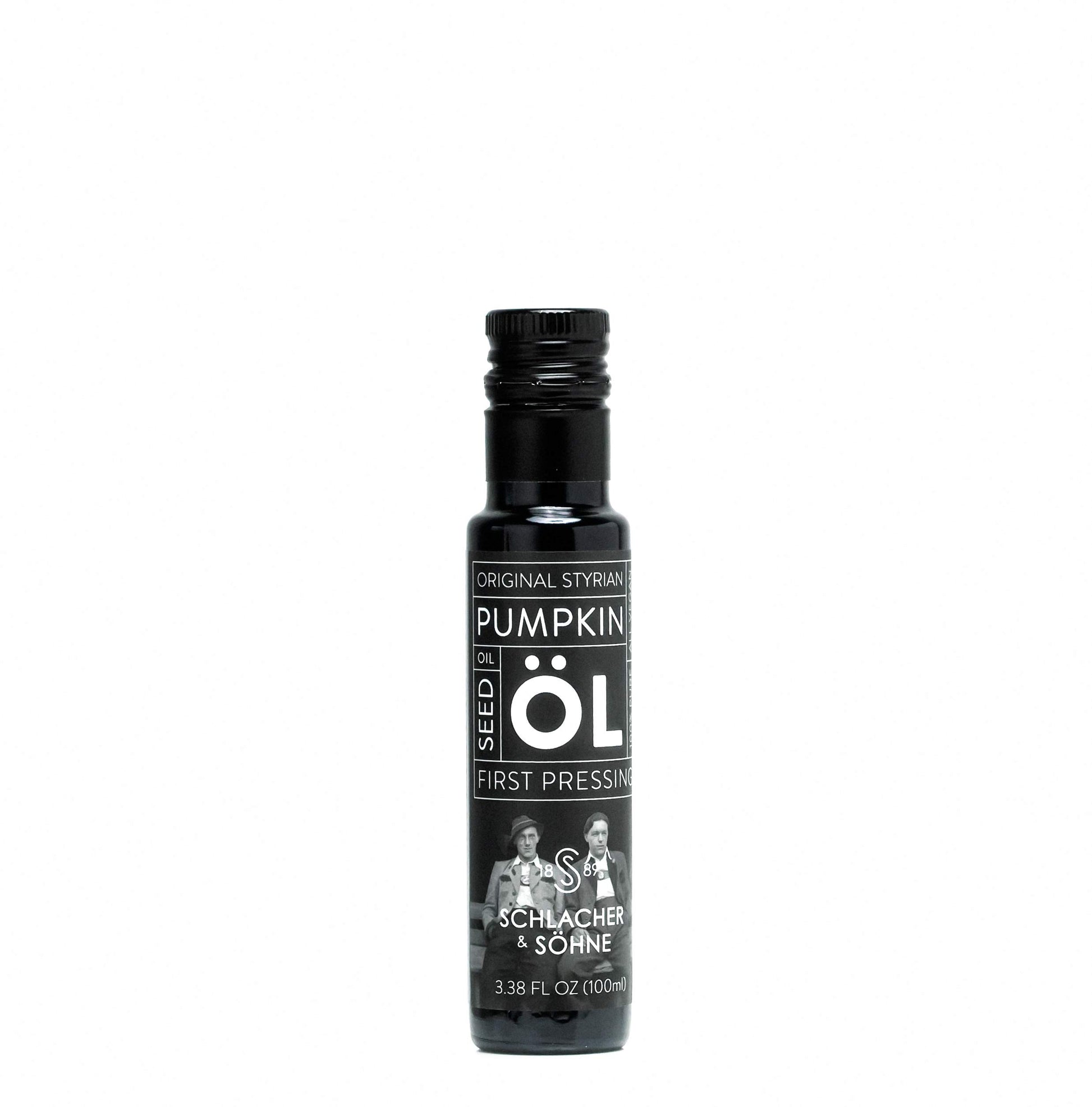 S SCHLACHER & SÖHNE Styrian Pumpkin Seed Oil, 100% Pure, Cold Pressed, 3.38 Fl Oz, Vegan, Non-GMO, Gluten Free,