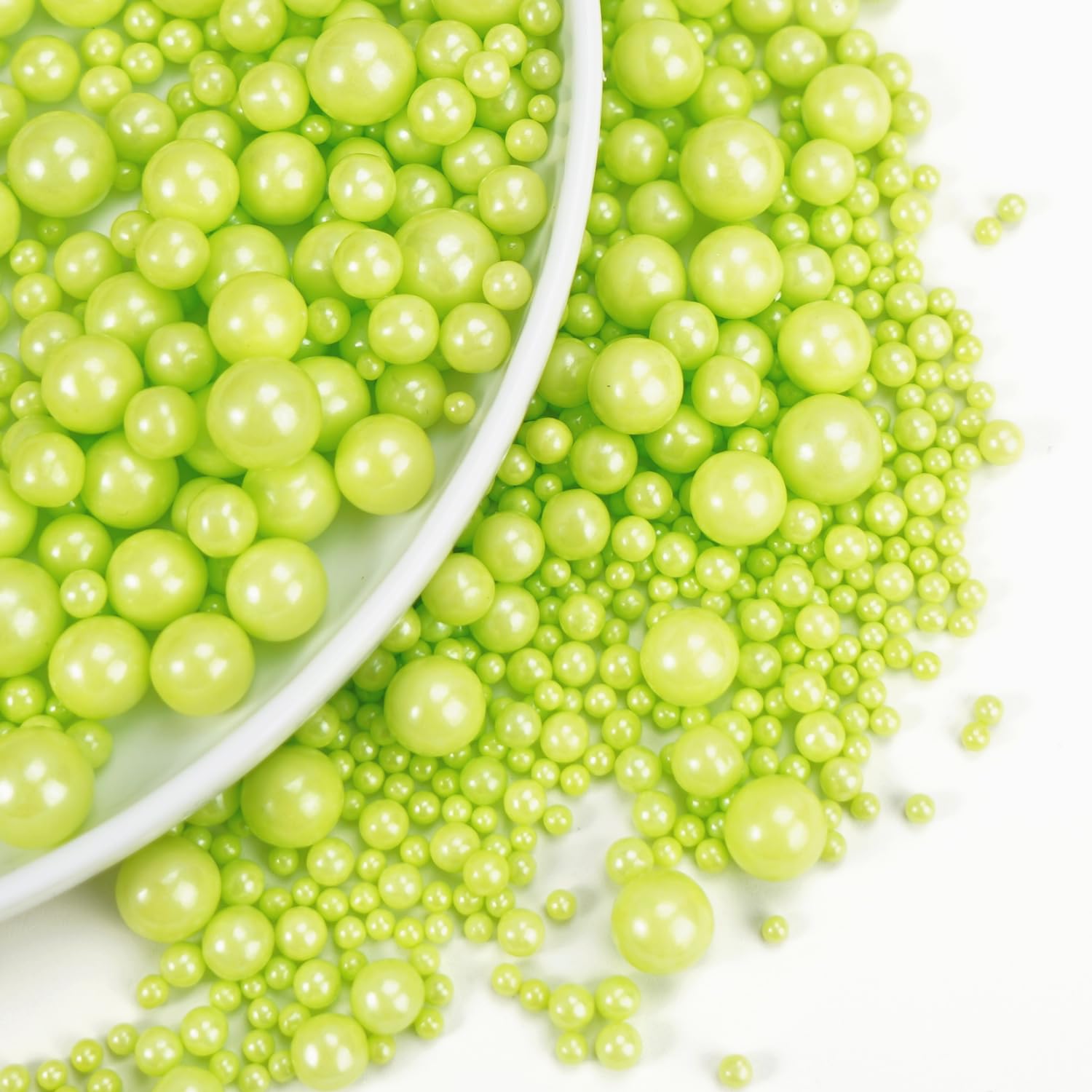 Dazzjoy Edible Green Pearl Sprinkles, Mix Size, 130g/4.58oz, Cupcake Toppers, Cake Decorations, Ice Cream, Easter, Wedding Party