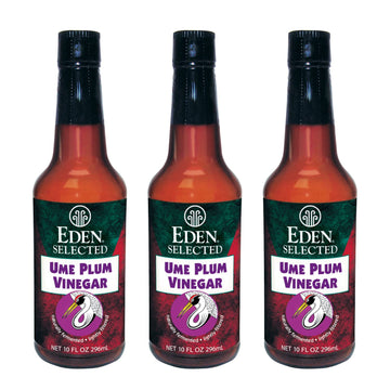 Eden Ume Plum Vinegar, Traditionally Made In Japan, No Chemical Additives, 10 Oz Amber Glass Bottle (3-Pack)