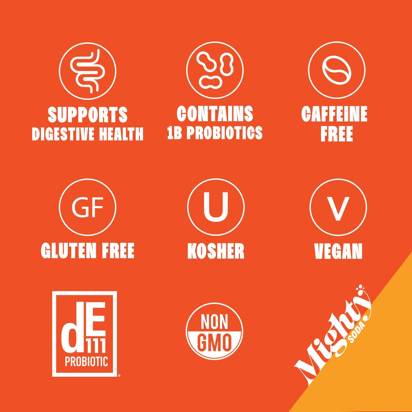 Mighty Soda Orange, Prebiotics, Probiotics & Postbiotics, Functional Soft Drink With More Gut Health Benefits, Non-Gmo, Vegan, G
